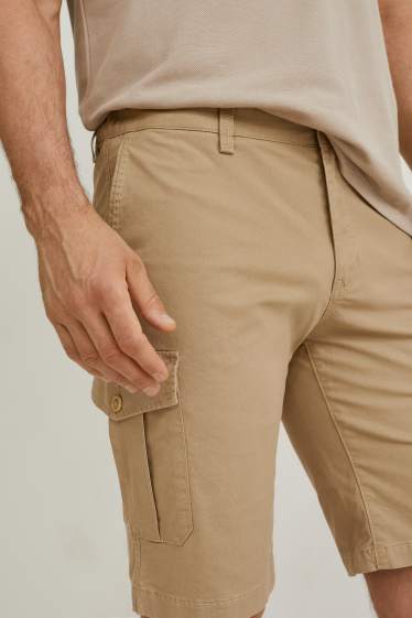 Men - Cargo Bermuda shorts - Flex - beige
