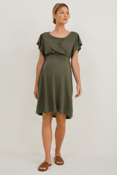 Women - Nursing dress - dark green