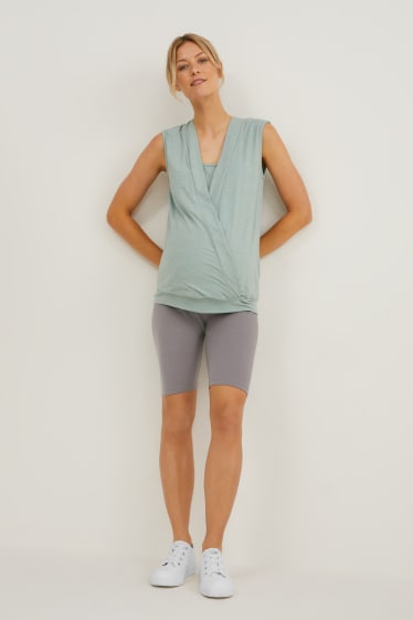 Dona - Paquet de 2 - pantalons curts de ciclista de maternitat - negre/gris