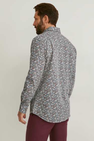 Men - Business shirt - regular fit - kent collar - brown