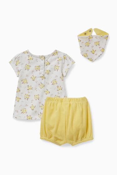 Babys - Baby-Outfit - 3 teilig - weiß / gelb