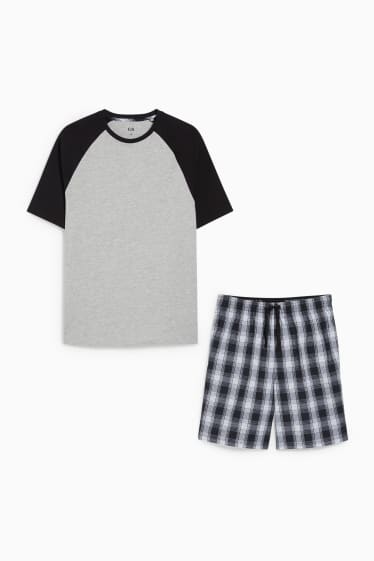 Hommes - Pyjashort - gris / noir