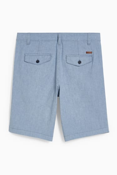 Men - Shorts - Flex - linen blend - LYCRA® - light blue