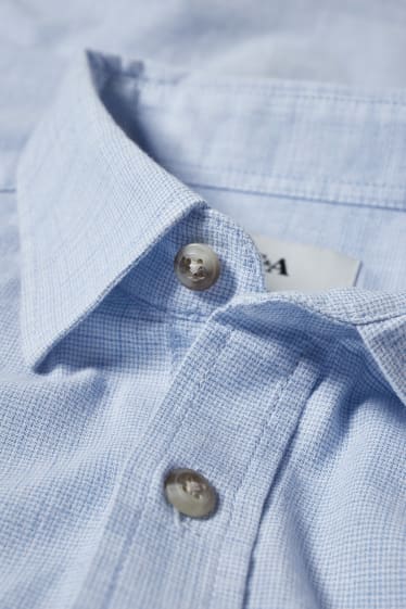 Heren - Overhemd - regular fit - kent - lichtblauw