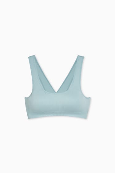 Women - Crop top - padded - seamless - turquoise