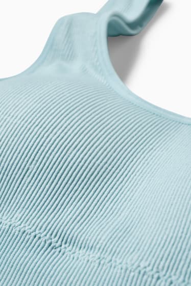 Women - Crop top - padded - seamless - turquoise