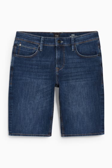 Men - Denim shorts - Flex - LYCRA® - denim-dark blue