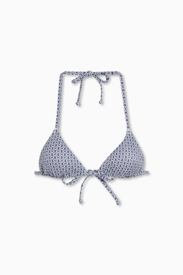 Women - Bikini top - triangle - padded - LYCRA® - white / blue