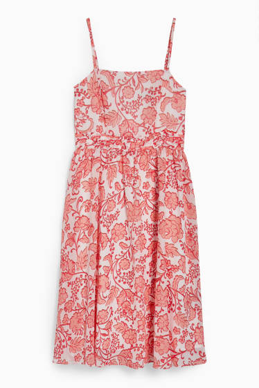 Women - Chiffon dress - floral - white