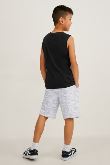 Children - Set - top and sweat shorts - 2 piece - black
