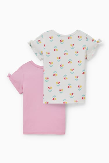 Kinder - Multipack 2er - T-Shirt - weiss / rosa