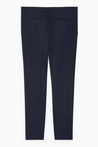 Uomo - Pantaloni coordinabile in lana vergine - slim fit - blu scuro