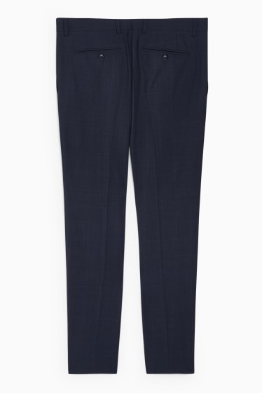 Heren - Broek van scheerwol uit het combi-systeem - slim fit - donkerblauw