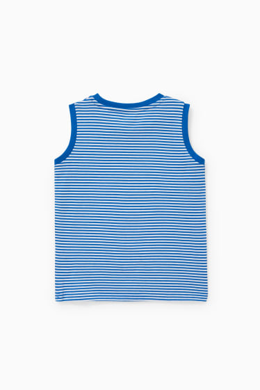 Niños - Super Mario - camiseta sin mangas - de rayas - azul oscuro / blanco roto