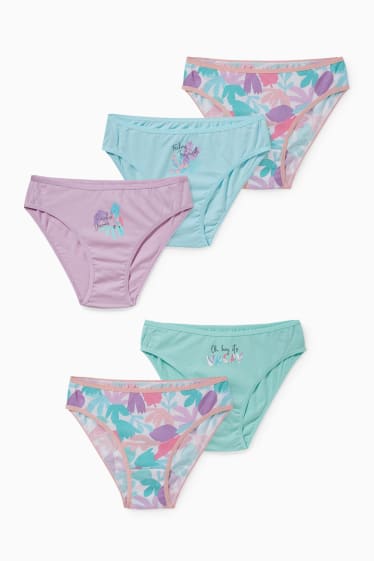 Enfants filles - Lot de 5 - culottes - vert menthe