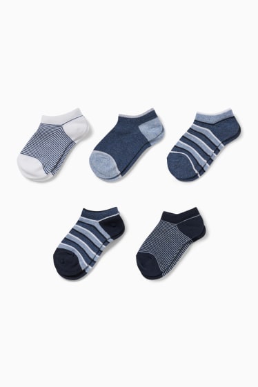 Bambini - Confezione da 5 - calzini corti - azzurro melange