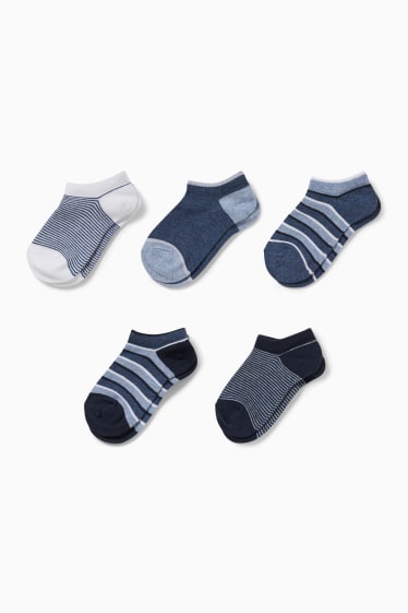 Enfants garçons - Lot de 5 paires - chaussettes de sport - bleu clair-chiné