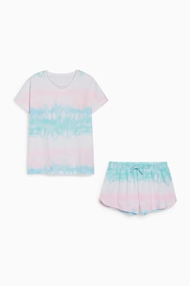Kinder Mädchen - Shorty-Pyjama - 2 teilig - helltürkis