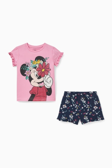 Kinder - Minnie Maus - Set - Kurzarmshirt und Shorts - 2 teilig - rosa