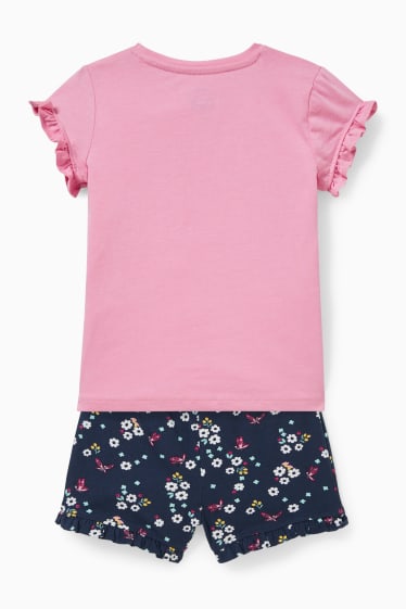Kinder - Minnie Maus - Set - Kurzarmshirt und Shorts - 2 teilig - rosa