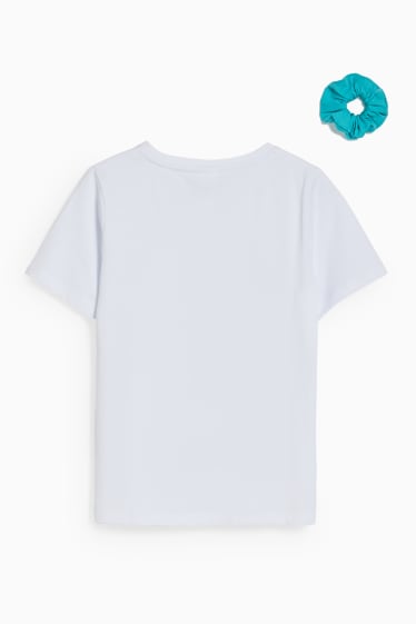 Kinderen - Set - T-shirt en scrunchie - 2-delig - wit