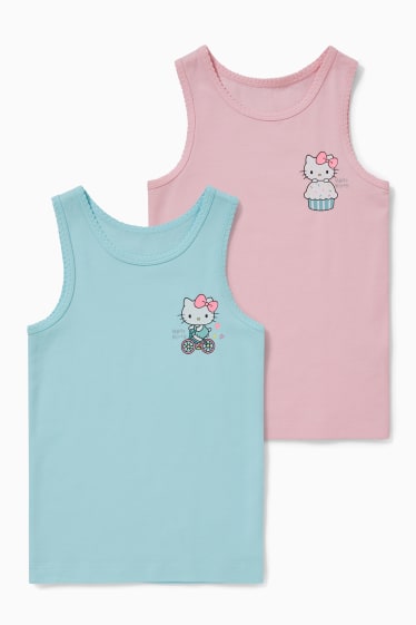 Kinder - Multipack 2er - Hello Kitty - Singlet - helltürkis