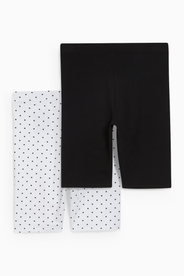 Damen - Multipack 2er - Basic-Radlerhose - LYCRA® - schwarz / weiß