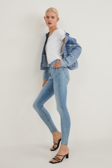 Femei - Skinny jeans - high waist - denim-albastru