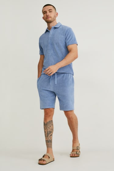 Herren - Frottee-Sweatshorts - blau