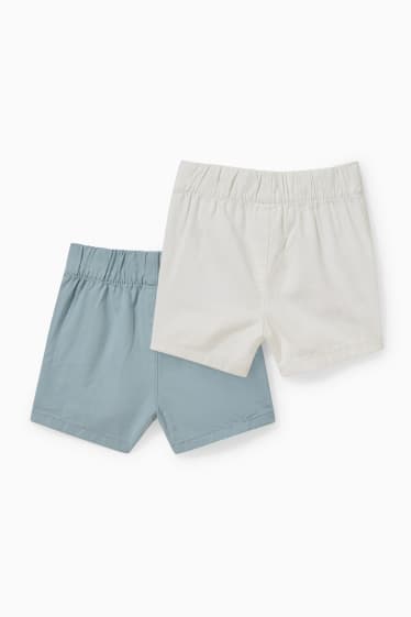 Bébés - Lot de 2 - shorts pour bébé - blanc / turquoise