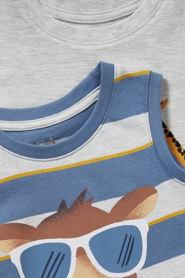 Enfants garçons - Lot de 2 - débardeur et T-shirt - gris clair chiné