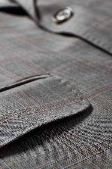 Uomo - Giacca coordinabile in lana vergine - regular fit - a quadretti - grigio