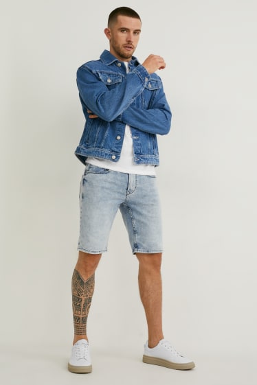 Men - Denim shorts - Flex jog denim - denim-light blue