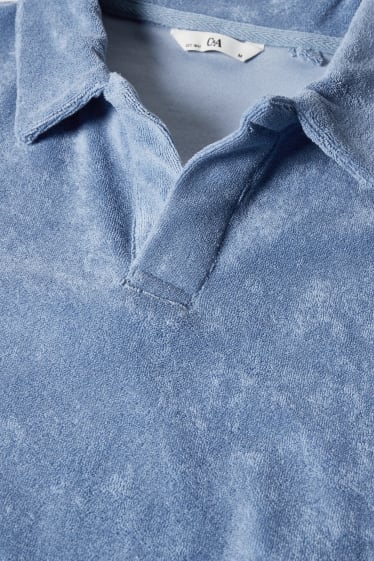 Herren - Frottee-Poloshirt - blau