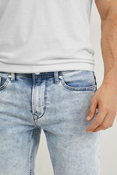 Heren - Korte denim broek - Flex jog denim - jeanslichtblauw