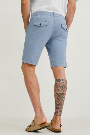 Men - Shorts - Flex - linen blend - LYCRA® - light blue