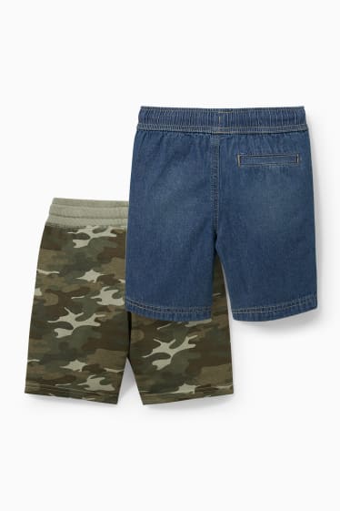 Enfants - Lot de 2 - shorts en molleton et shorts - jean bleu
