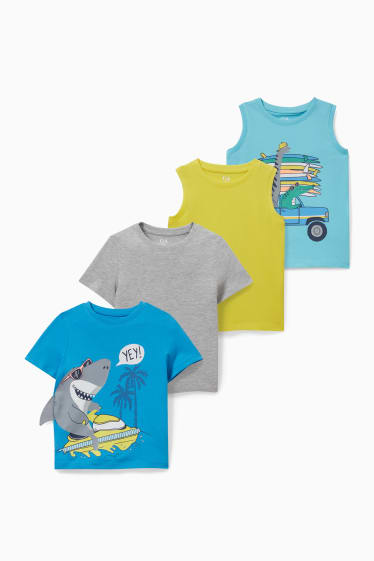 Kinderen - Set - 2 hemdjes en 2 T-shirts - 4-delig - lichtblauw