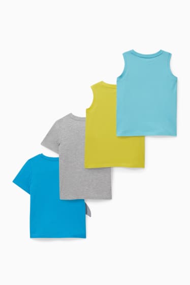 Niños - Set - 2 camisetas sin mangas y 2 camisetas de manga corta - 4 piezas - azul claro