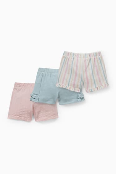Bébés - Lot de 3 - shorts en molleton pour bébé - rose