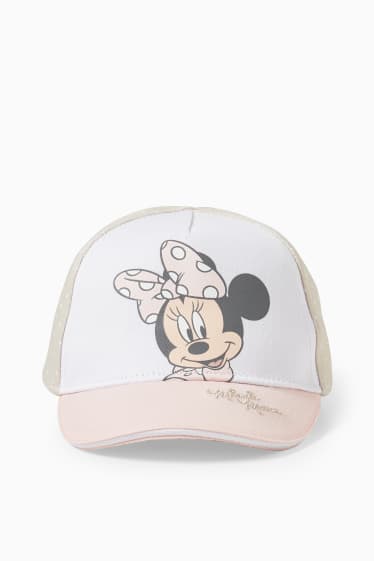 Bebeluși - Minnie Mouse - șapcă de baseball bebeluși - cu buline - roz pal