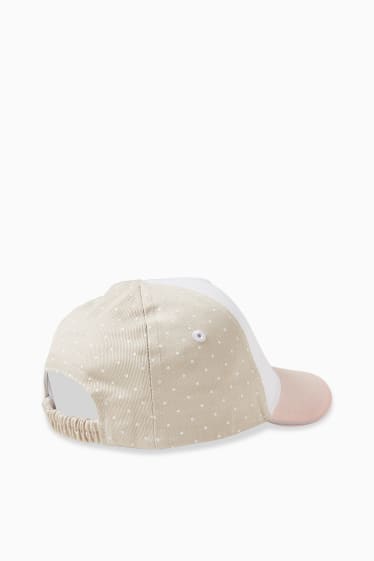 Bebeluși - Minnie Mouse - șapcă de baseball bebeluși - cu buline - roz pal