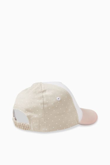 Bebés - Minnie Mouse - gorra de béisbol - de lunares - rosa pálido