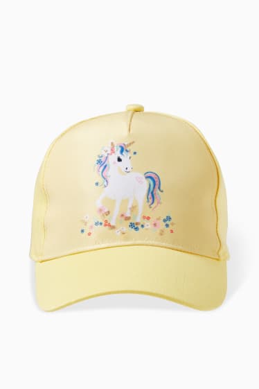 Children - Unicorn - baseball cap - yellow