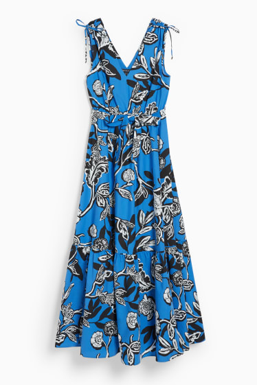 Dámské - Šaty fit & flare - s květinovým vzorem - modrá