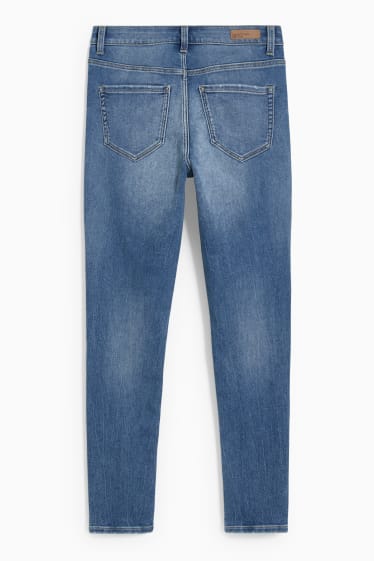 Dames - Skinny jeans - mid waist - jog denim - jeansblauw