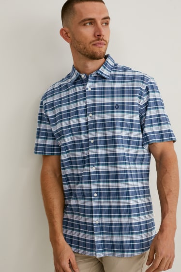 Herren - Hemd - Regular Fit - Kent - kariert - dunkelblau