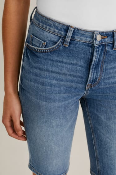 Femmes - Bermuda en jean - mid waist - LYCRA® - jean bleu
