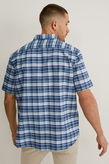 Herren - Hemd - Regular Fit - Kent - kariert - dunkelblau