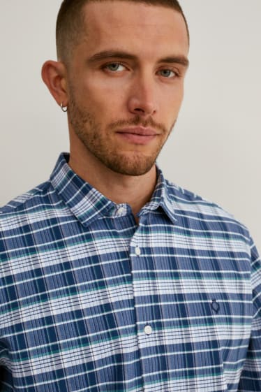 Herren - Hemd - Regular Fit - Kent - kariert - dunkelblau